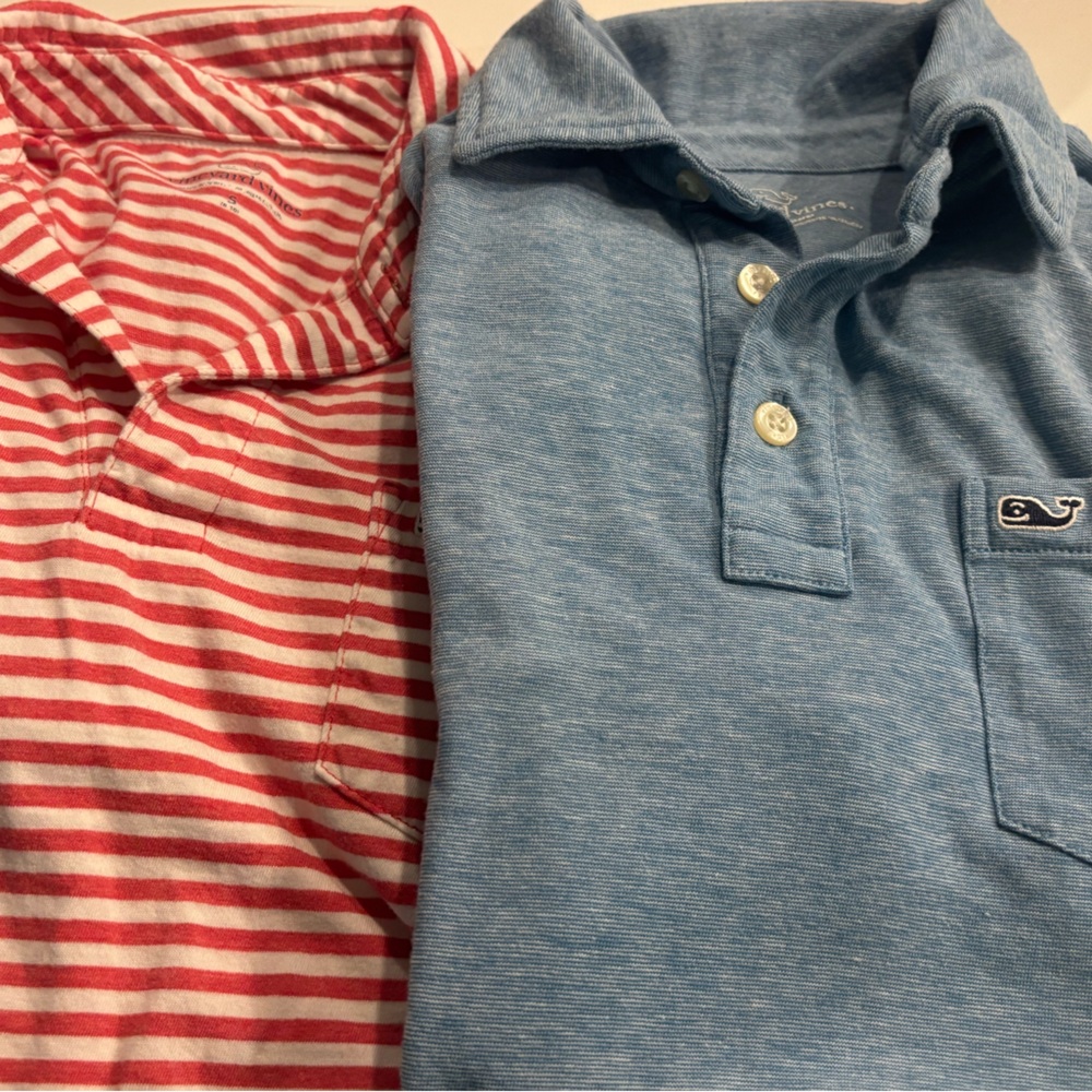 Vineyard Vines Blue and Red Striped Polo Set